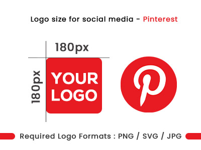 Logo size for social media Pinterest